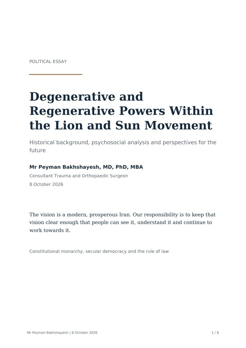 Degenerative and Regenerative Powers Within the Lion and Sun Movement — Page 1 of 8
