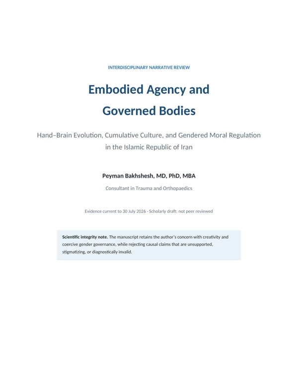 Cover of Embodied Agency and Governed Bodies