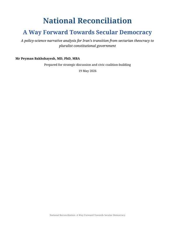 Cover of National Reconciliation: A Way Forward Towards Secular Democracy